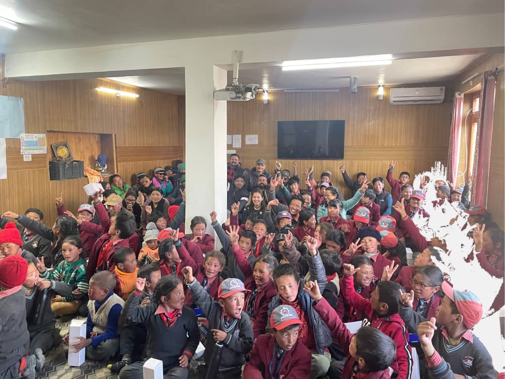 Students of Govt High School at Dining hall fitted with heater